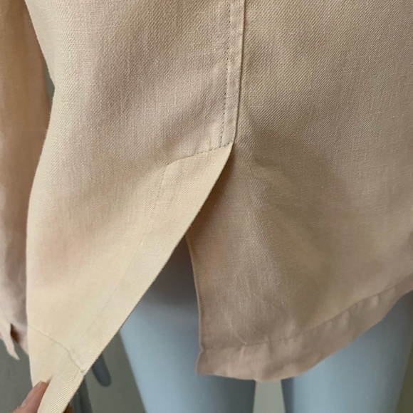 EILEEN FISHER 100% Linen Blazer Beige Blush Lightweight Button Front Size S - Picture 15 of 16